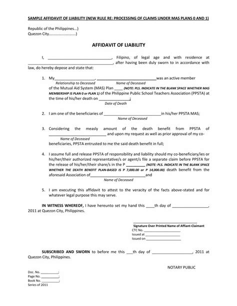 ppsta claims maturity|AFFIDAVIT OF LIABILITY .
